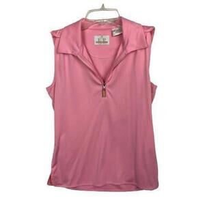 🛒 $8 EP Pro Tour Tech Top Shirt Sleeveless Tech Solid Basic Zip Moc Pink 4192-2